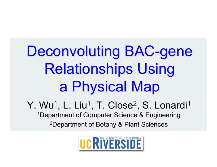 deconvoluting bac gene deconvoluting bac gene
