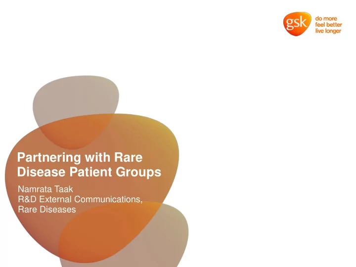 partnering with rare disease patient groups