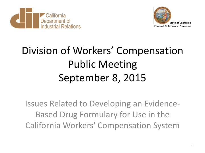 division of workers compensation public meeting september