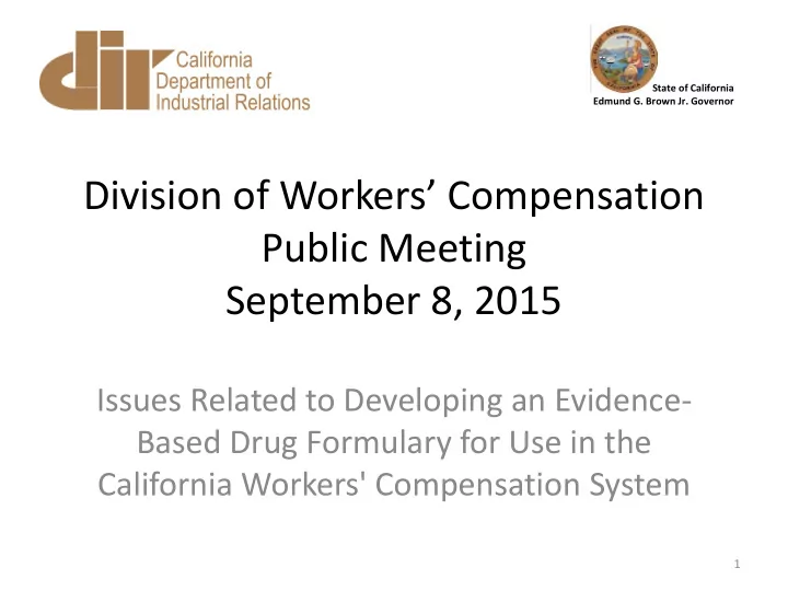 division of workers compensation public meeting september