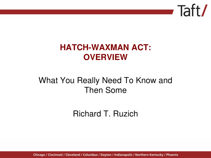 hatch waxman act