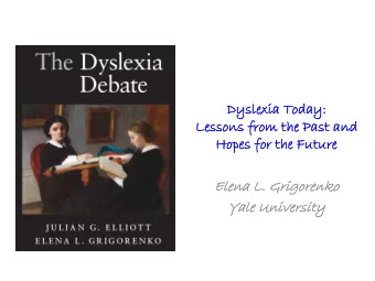 Ele  lena L  a L. Grig  rigore  renk  nko  Yale  ale Unive  Universi  rsity  I  I am fa  m faci