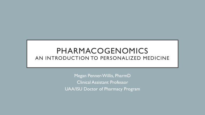 pharmacogenomics