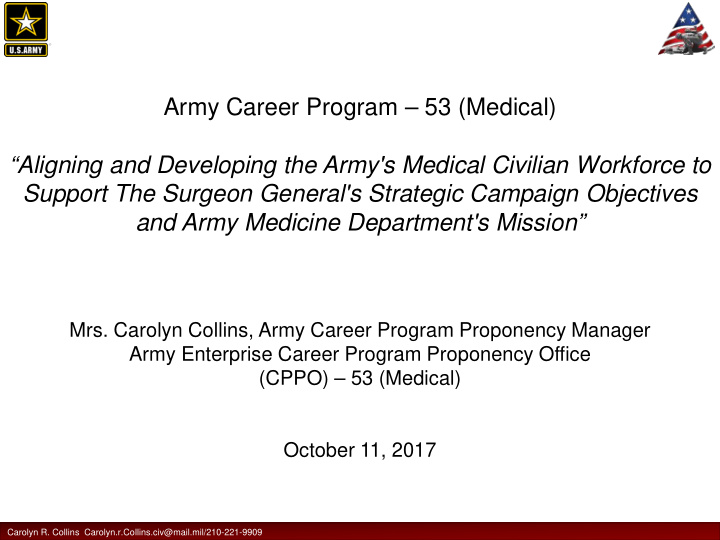 army career program 53 medical aligning and developing