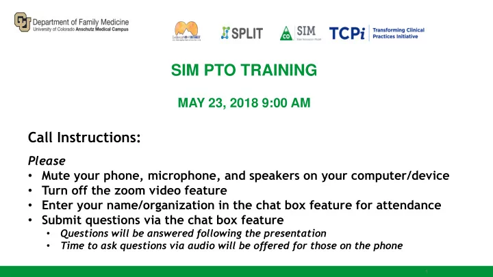 sim pto training