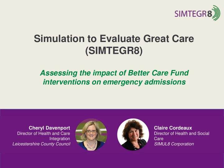 cheryl davenport claire cordeaux director of health and