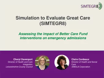 Cheryl Davenport  Claire Cordeaux  Director of Health and Care  Director of Health and Social