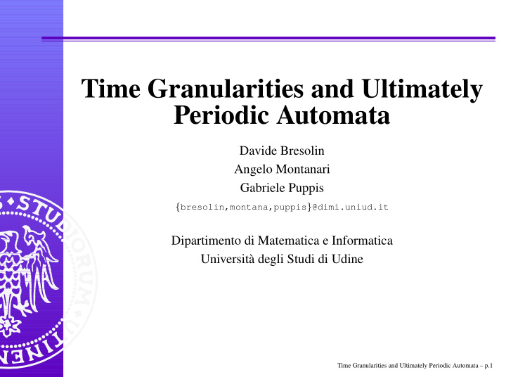 time granularities and ultimately periodic automata