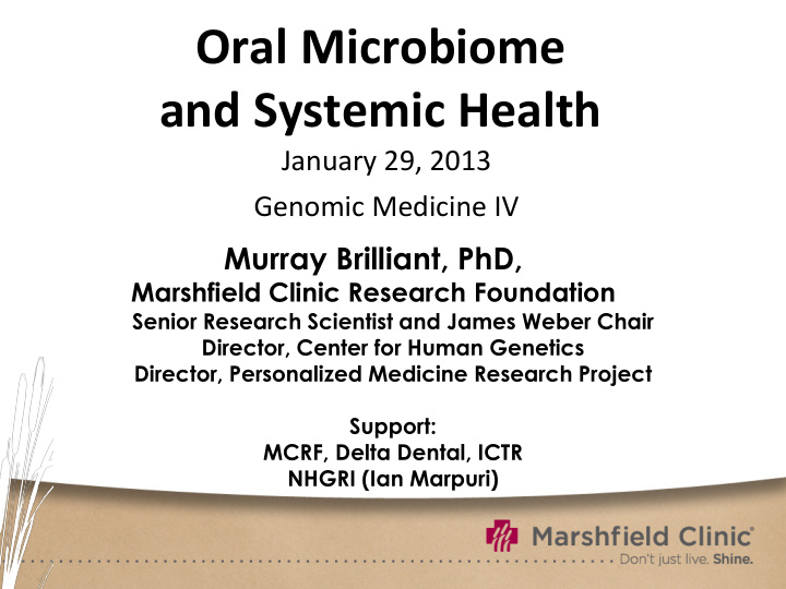 oral microbiome and systemic health