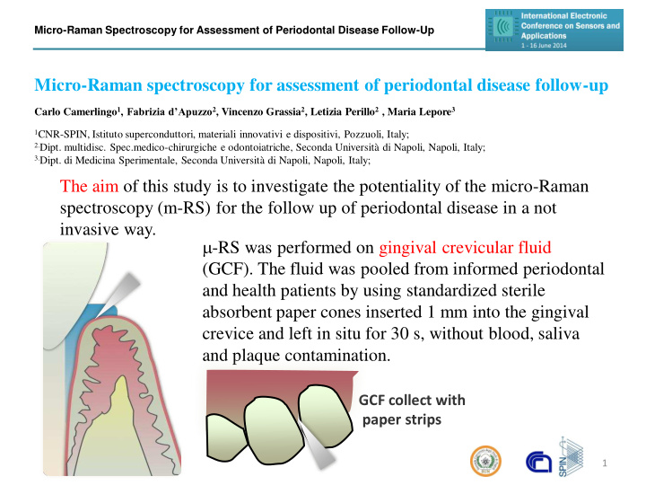 m rs was performed on gingival crevicular fluid