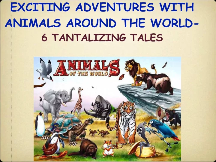 exciting adventures with animals around the world
