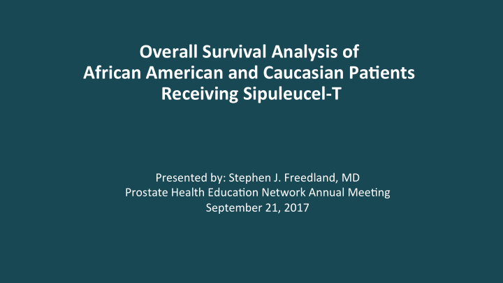 overall survival analysis of african american and