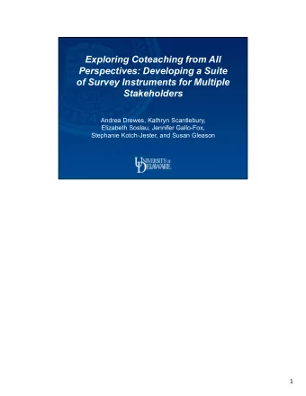 Exploring Coteaching from All  Perspectives: Developing a Suite  of Survey Instruments for Multiple