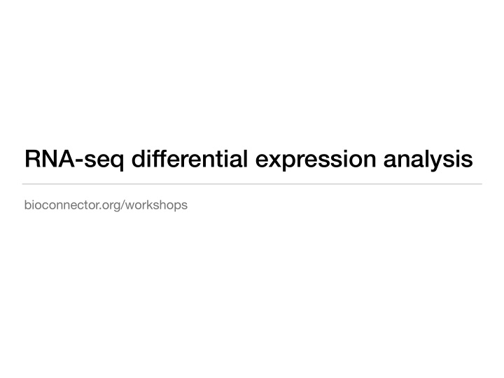 rna seq differential expression analysis