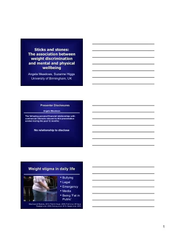 Stress and the body  Stress response associated with hypertension, heart disease, T2DM,