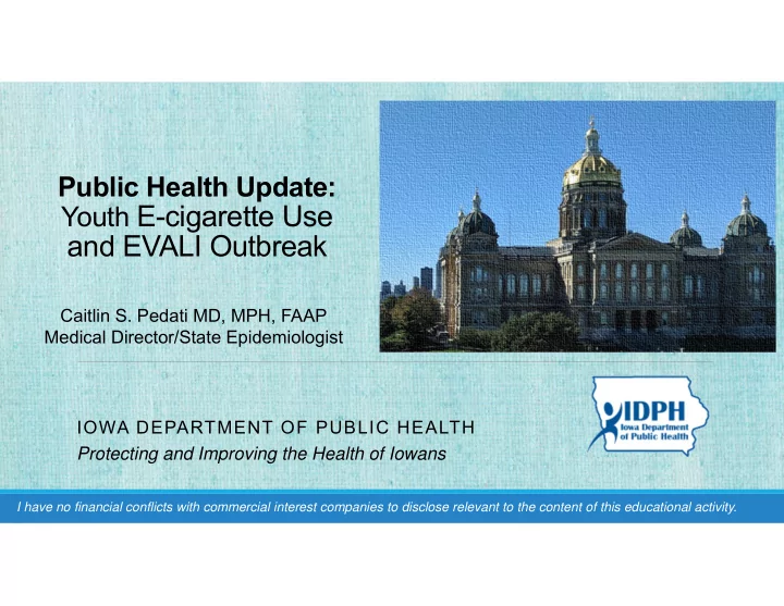youth e cigarette use and evali outbreak