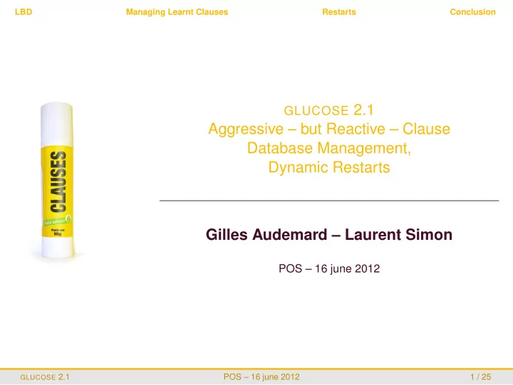 glucose 2 1 aggressive but reactive clause database