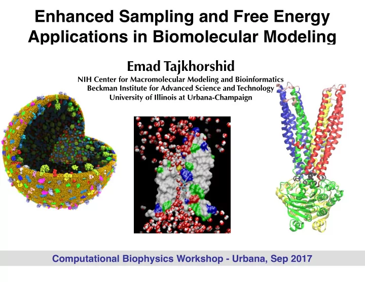 enhanced sampling and free energy applications in
