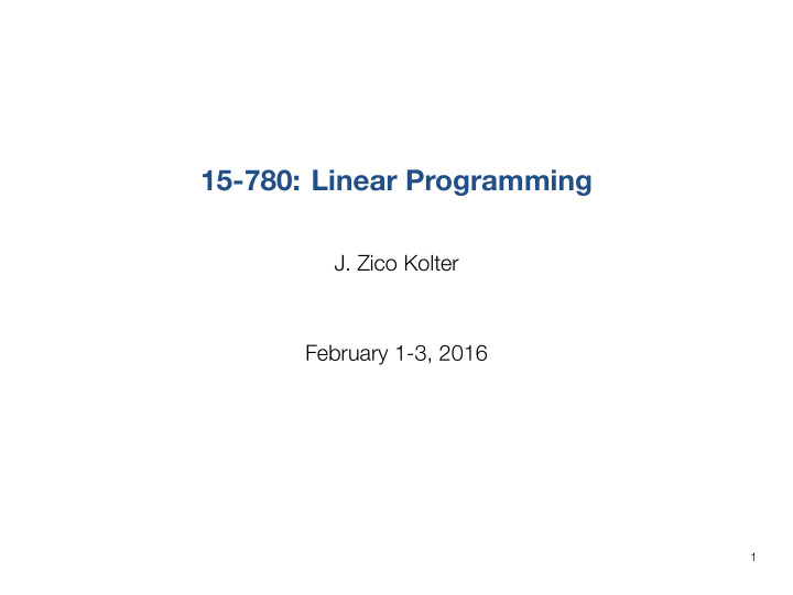 15 780 linear programming
