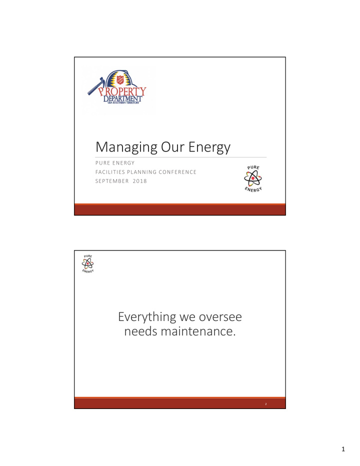 managing our energy