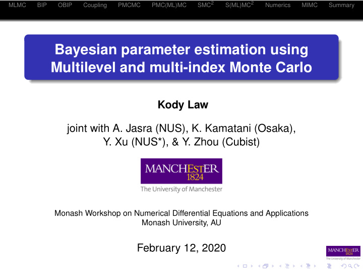 bayesian parameter estimation using multilevel and multi