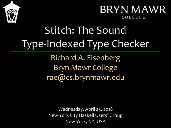 stitch the sound type indexed type checker