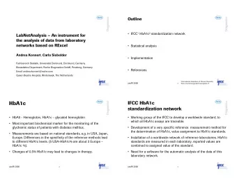HbA1c  IFCC HbA1c  standardization network   HbA0 - Hemoglobin, HbA1c  glycated hemoglobin
