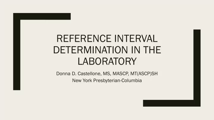 determination in the laboratory
