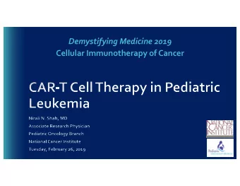 Demystifying Medicine 2019  Cellular Immunotherapy of Cancer  Improved Survival by Study Era  100