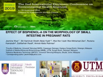 EFFECT OF BISPHENOL-A ON THE MORPHOLOGY OF SMALL  INTESTINE IN PREGNANT RATS Jesmine Khan 1* , Siti