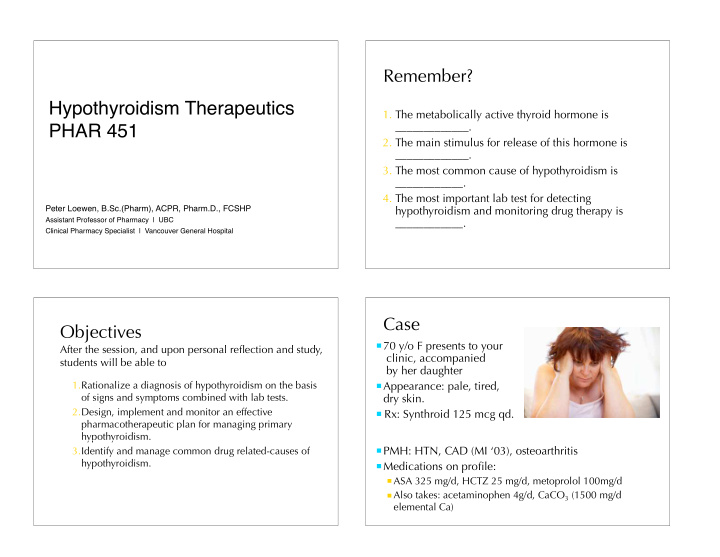 hypothyroidism therapeutics