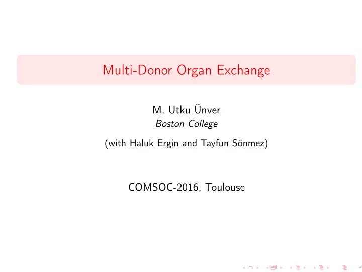 multi donor organ exchange