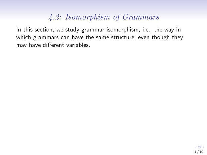 4 2 isomorphism of grammars