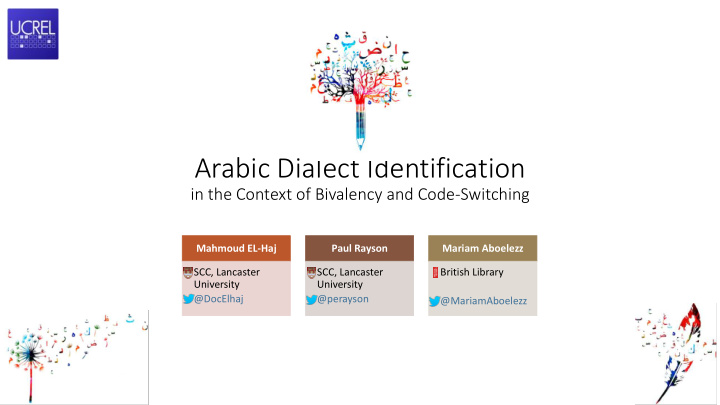 arabic dialect identification