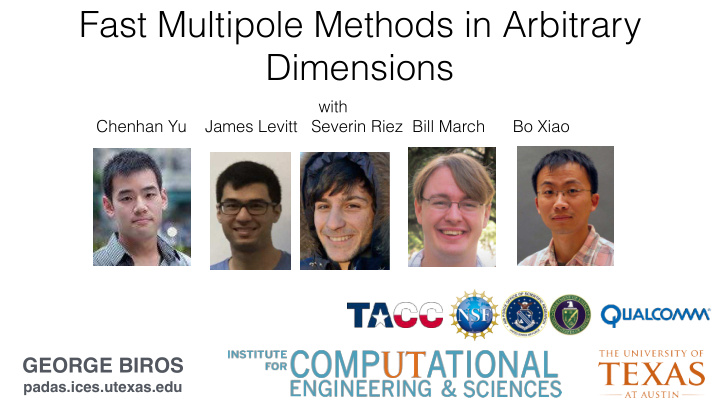 fast multipole methods in arbitrary dimensions