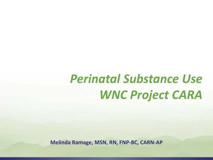 perinatal substance use
