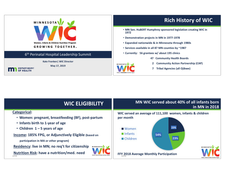 rich history of wic