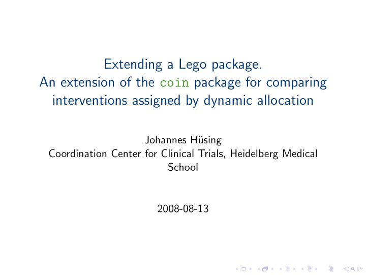extending a lego package an extension of the coin package