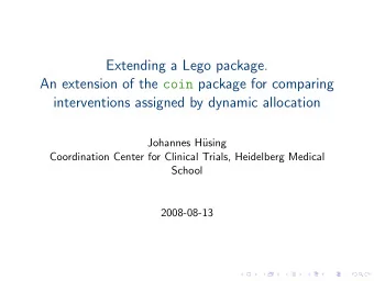 Extending a Lego package. An extension of the coin package for comparing  interventions assigned by
