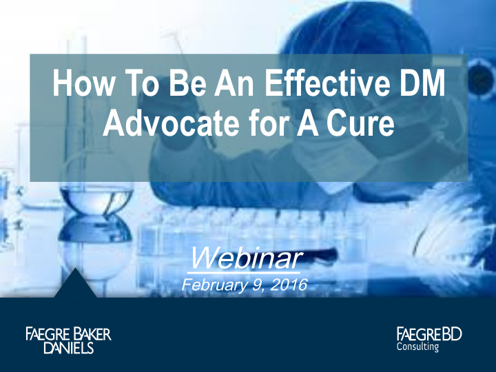 how to be an effective dm advocate for a cure