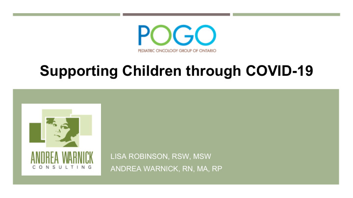 supporting children through covid 19