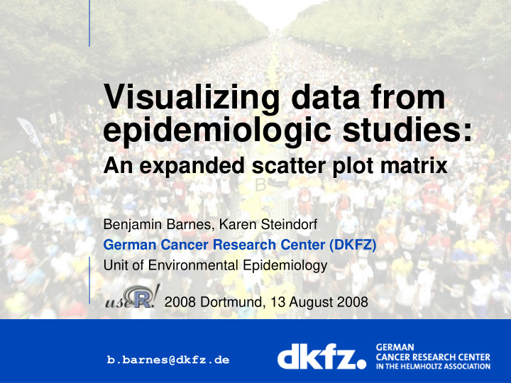 visualizing data from epidemiologic studies