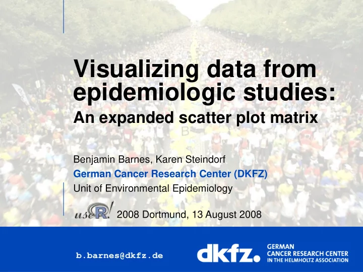 visualizing data from epidemiologic studies
