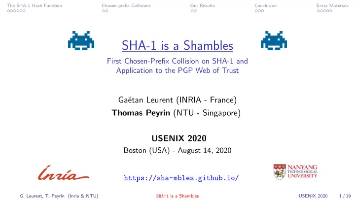 sha 1 is a shambles