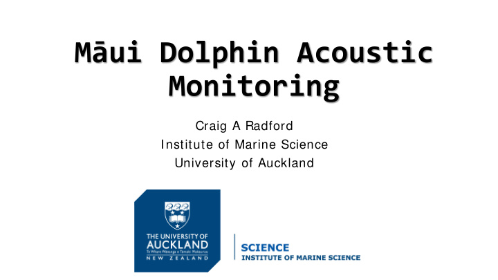 m ui dolphin acoustic monitoring