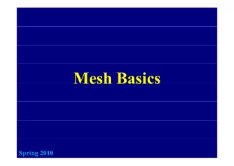 Mesh Basics  Mesh Basics  1  Spring 2010  Definitions:  Definitions: 1/2  Definitions: