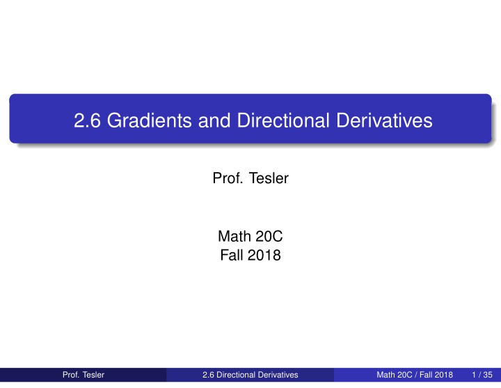 2 6 gradients and directional derivatives