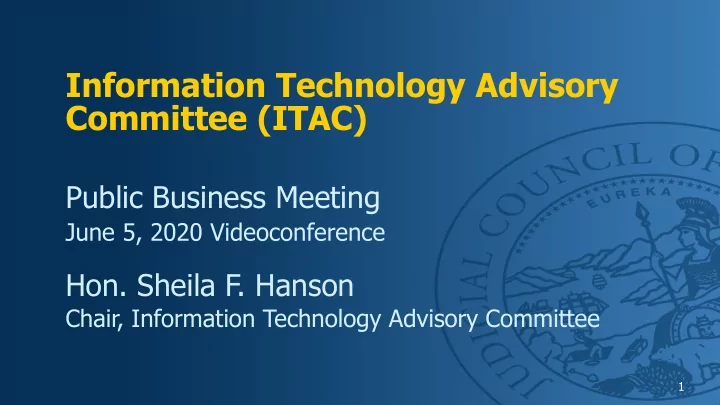 information technology advisory committee itac