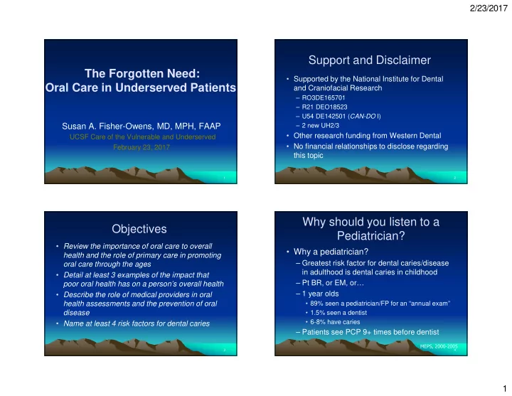 support and disclaimer the forgotten need