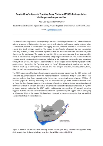 South  Africas  Acoustic  Tracking  Array  Platform  (ATAP):  history,